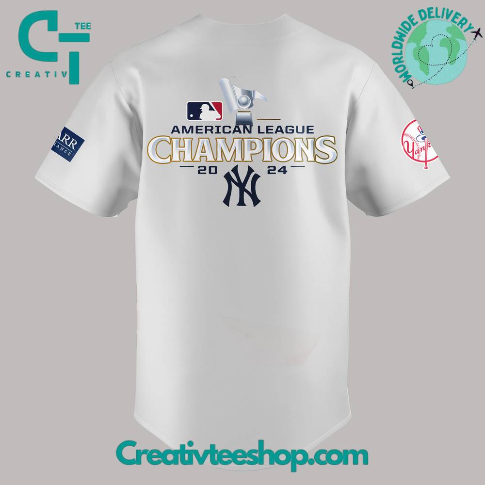 New York Yankees American League Champions Grey Baseball Jersey - Image 3