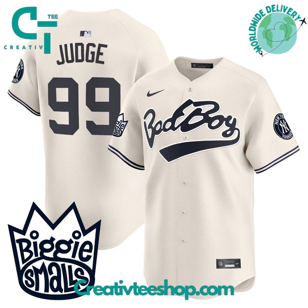 New York Yankees Biggie Smalls Cream Baseball Jersey - Image 2