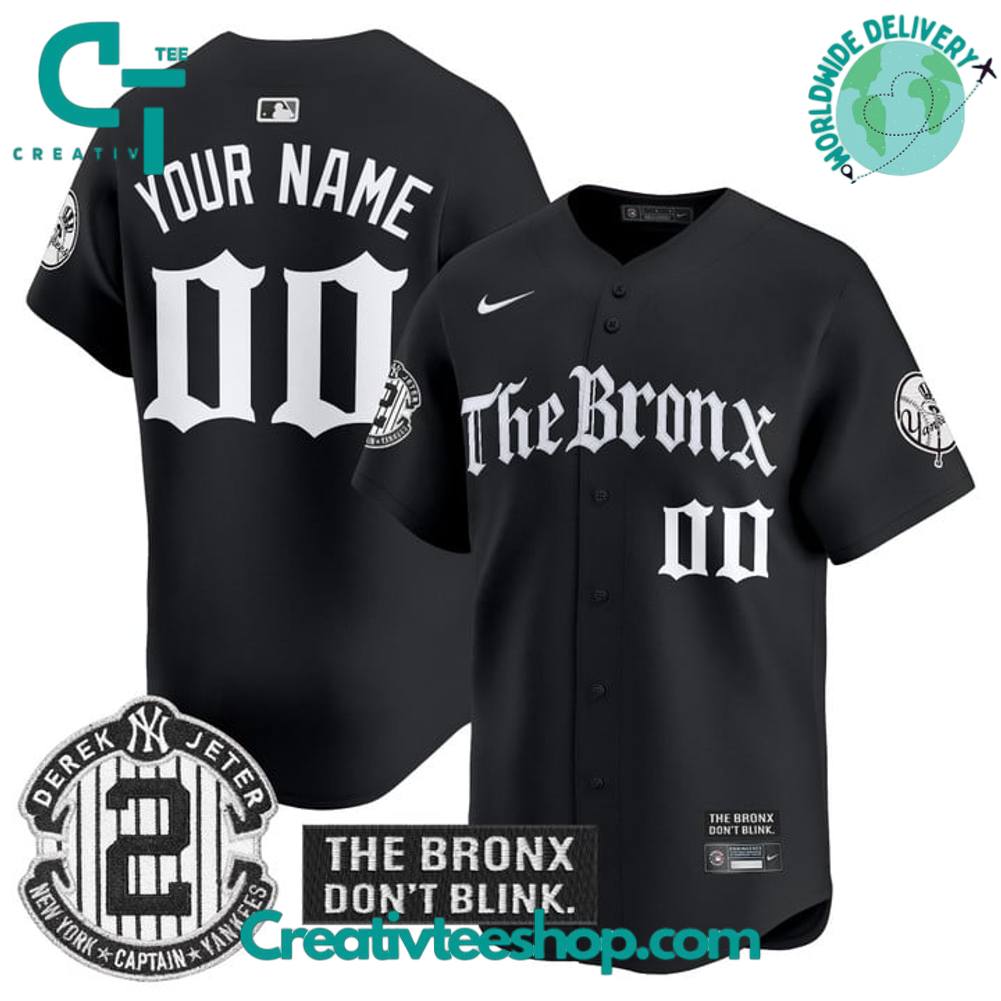 New York Yankees 'The Bronx Gothic Ink Drop Edition' Personalized Baseball Jersey