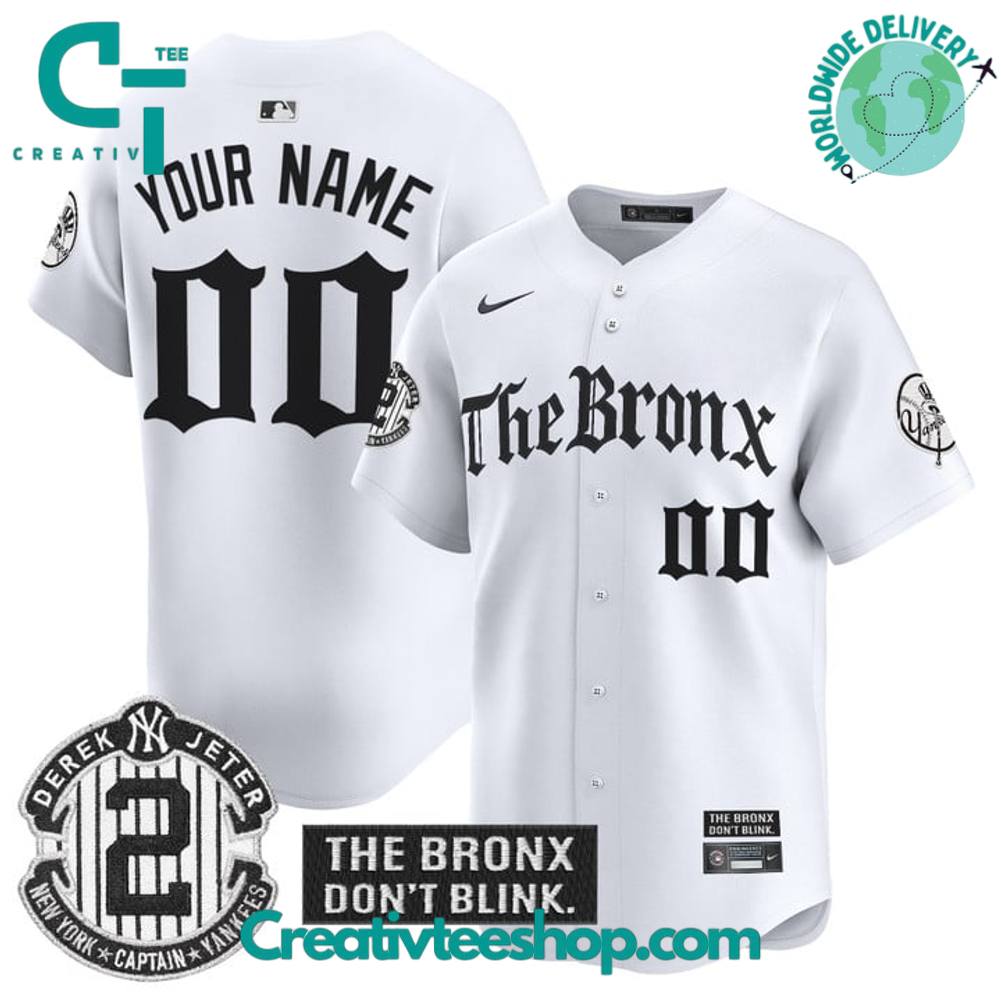 New York Yankees 'The Bronx Gothic Ink Drop Edition' Personalized Baseball Jersey - Image 2