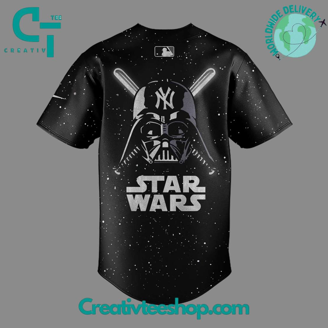 New York Yankees X Star Wars Night 2025 Galaxy Design Baseball Jersey - Image 3