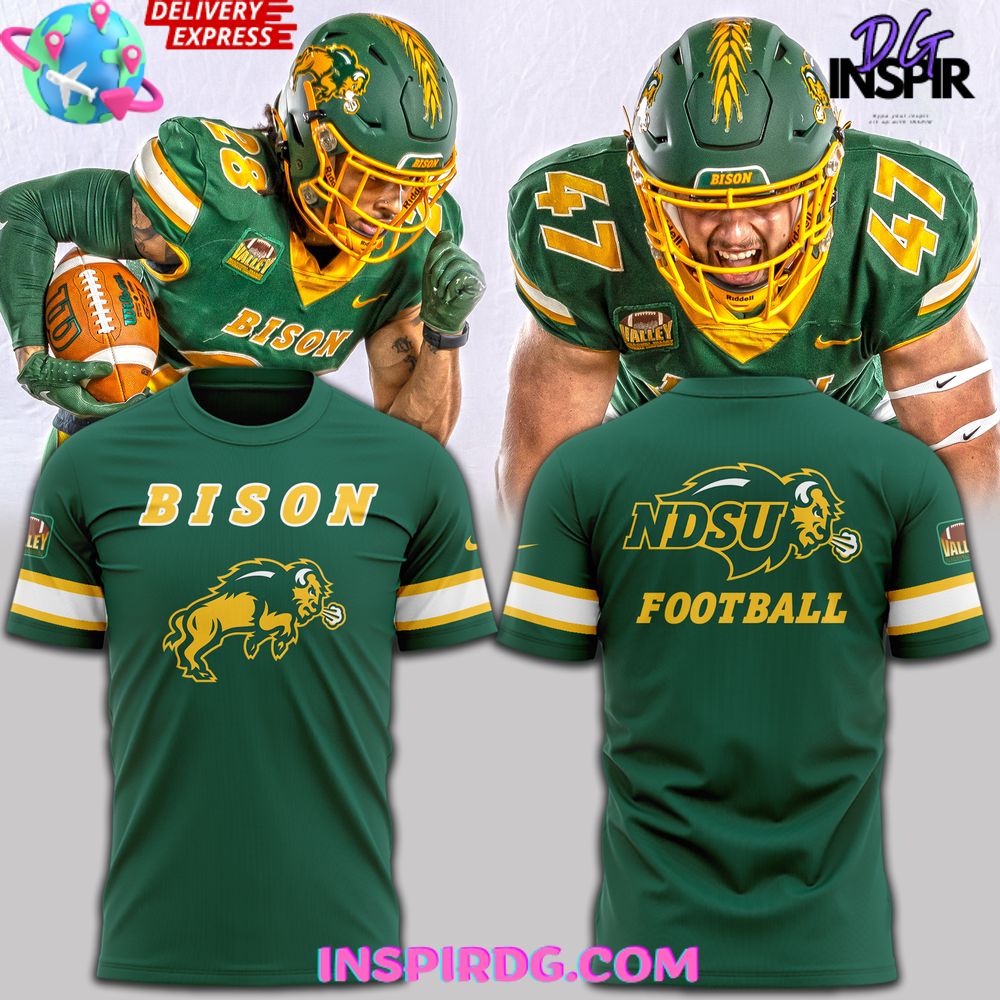 North Dakota State Bison Football 2024 Green T-Shirt
