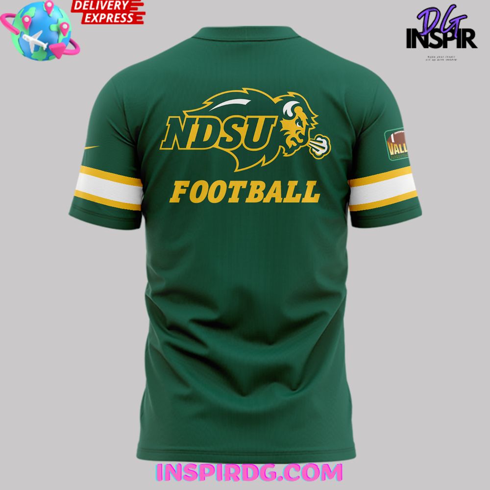 North Dakota State Bison Football 2024 Green T-Shirt - Image 3