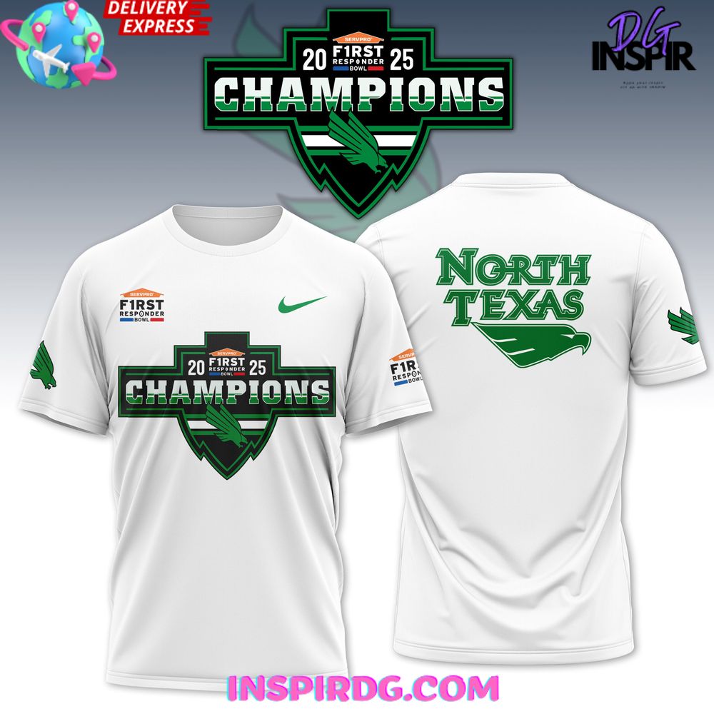 North Texas Mean Green 2025 First Responder Bowl Champions T-Shirt