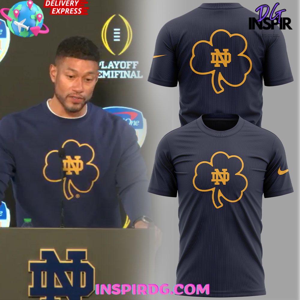 Notre Dame Coach Marcus Freeman Clover T-Shirt