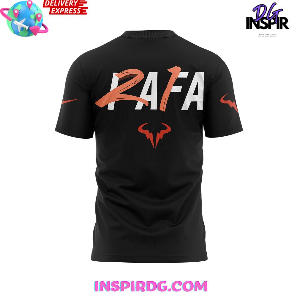 Offical Rafael Nadal Roland Garros Merci Rafa 2025 Black T-Shirt - Image 3