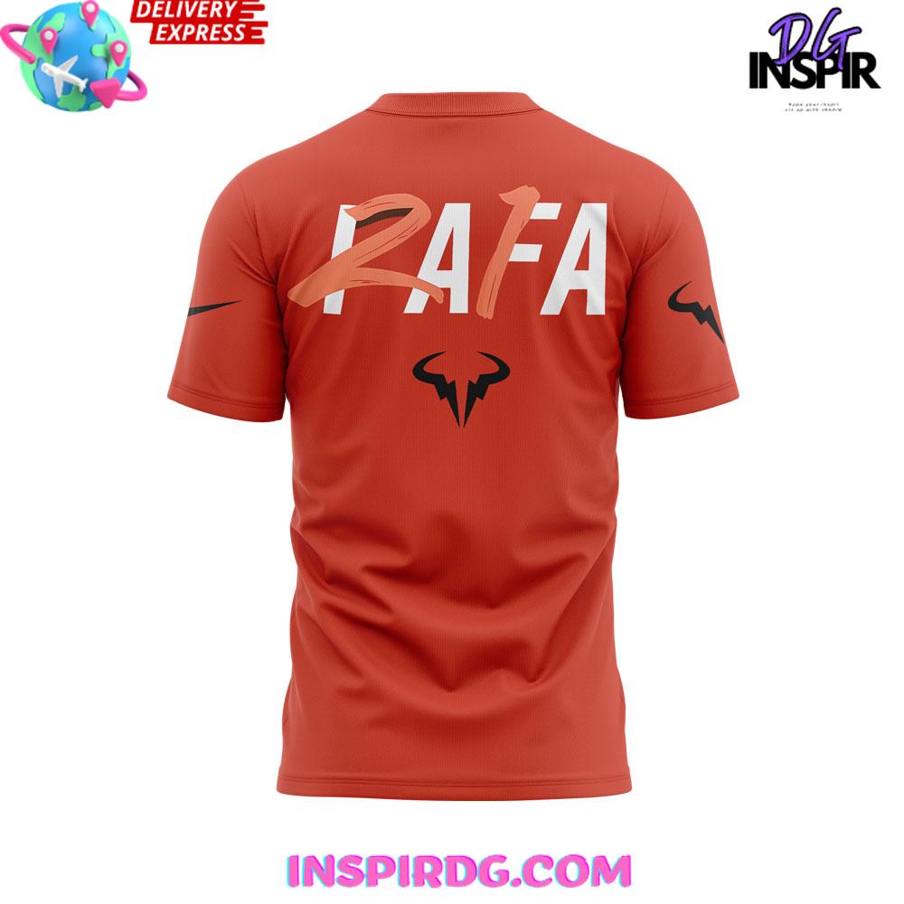 Offical Rafael Nadal Roland Garros Merci Rafa 2025 Orange T-Shirt - Image 3