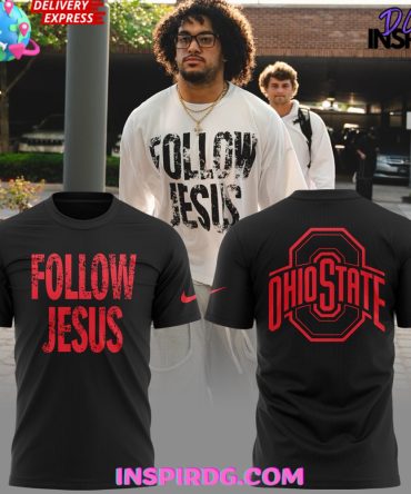 Ohio State Buckeyes Follow Jesus 2024 Black T-Shirt