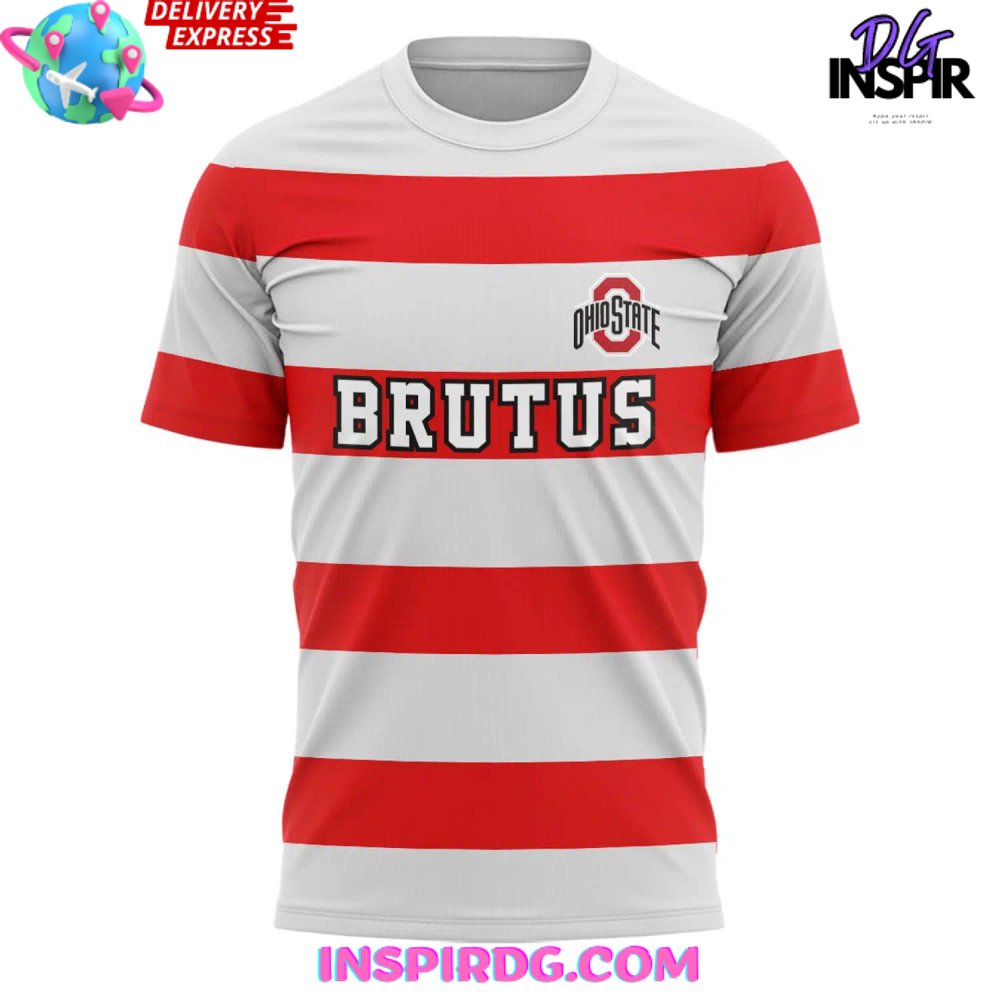 Ohio State Football Brutus Striped T-Shirt - Image 2