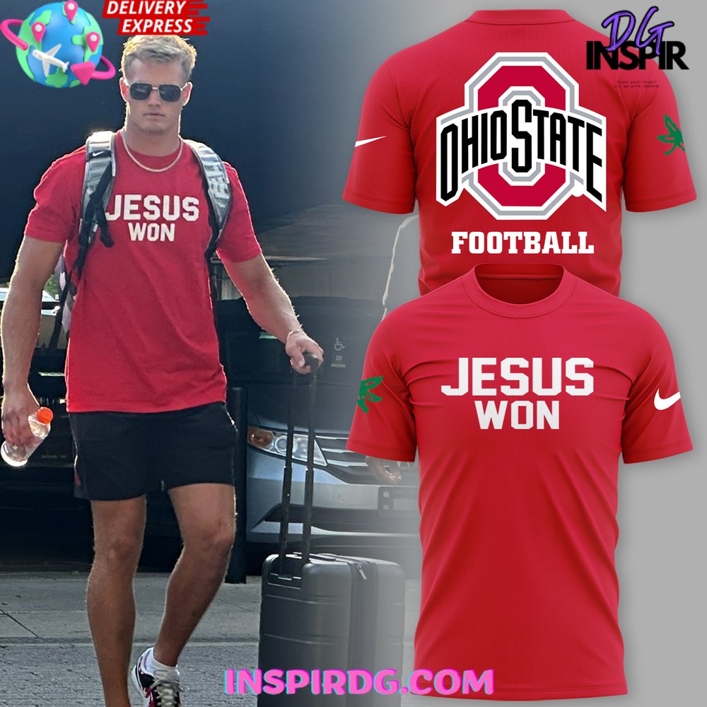 Ohio State Football Follow Jesus 2024 Red T-Shirt