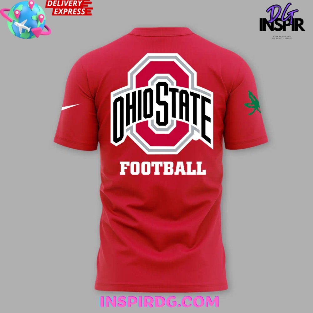 Ohio State Football Follow Jesus 2024 Red T-Shirt - Image 4