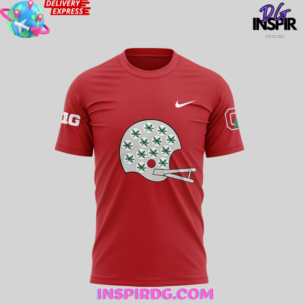 Ohio State Football Throwback Helmet T-Shirt - Image 2