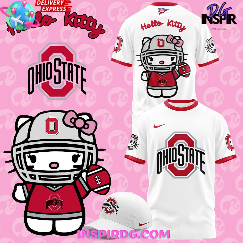 Ohio State Football X Hello Kitty White T-Shirt
