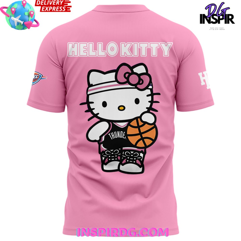 Oklahoma City Thunder X Hello Kitty 2025 Pink T-Shirt - Image 3