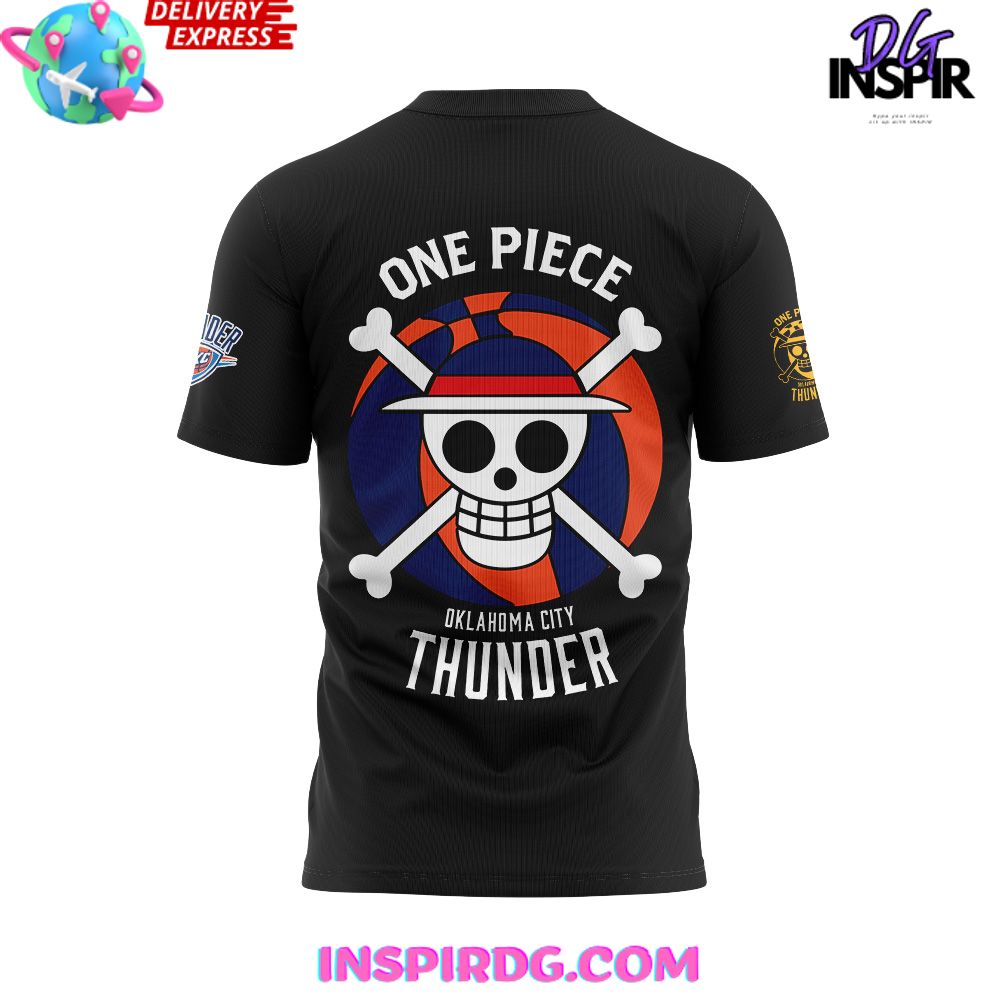Oklahoma City Thunder X One Piece Luffy Gear 5 T-Shirt - Image 3