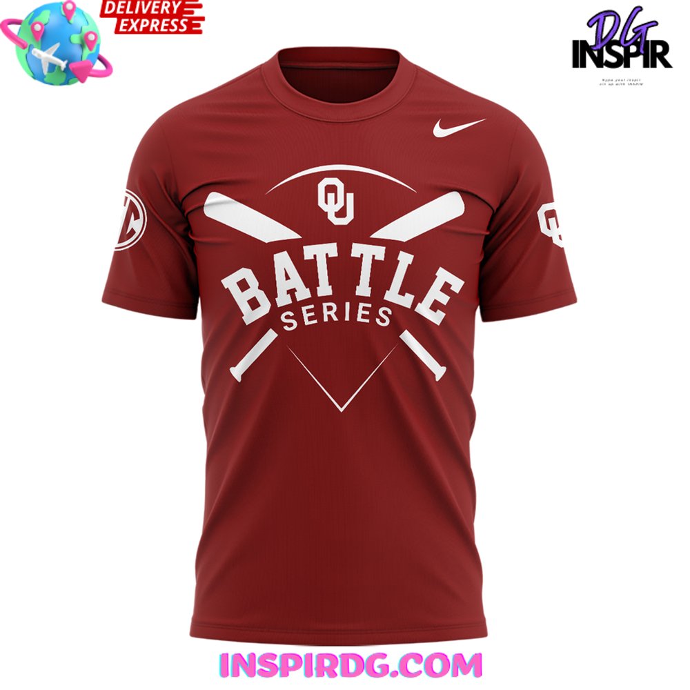Oklahoma Football Battle Series 2024 Red T-Shirt - Image 2