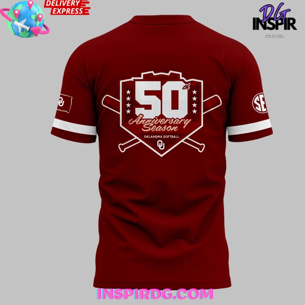 Oklahoma Sooners Softball 50Th Anniversary Limited T-Shirt - Image 3