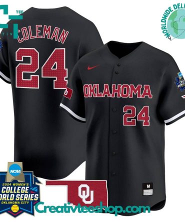 Oklahoma Sooners Womens College World Series Champions Black Baseball Jersey