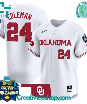 Oklahoma Sooners Womens College World Series Champions White Baseball Jersey