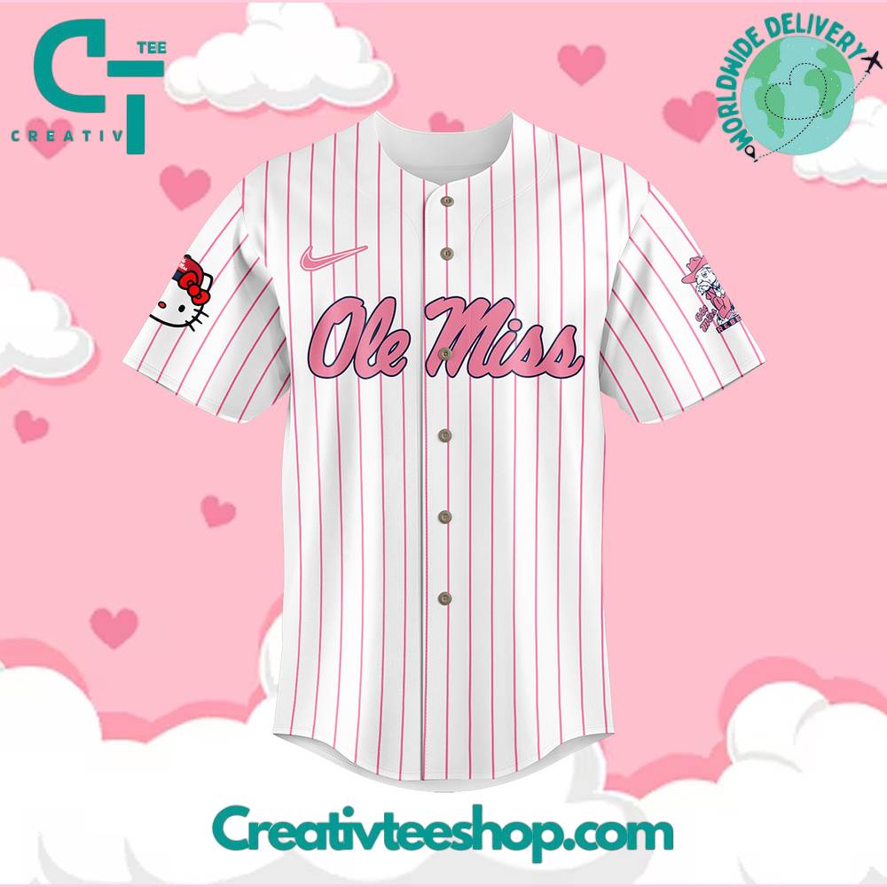 Ole Miss Rebels Football X Hello Kitty Stripes Jersey - Image 2