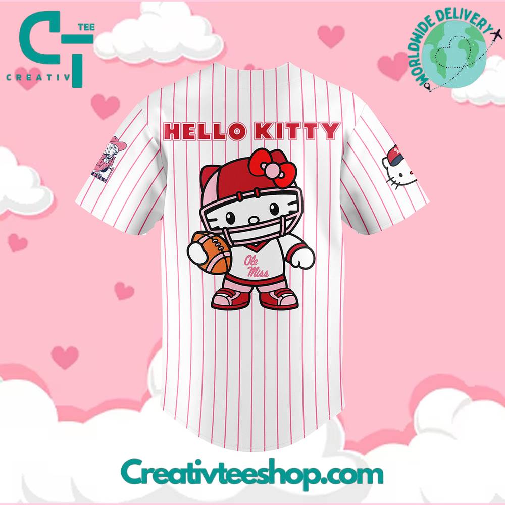 Ole Miss Rebels Football X Hello Kitty Stripes Jersey - Image 3
