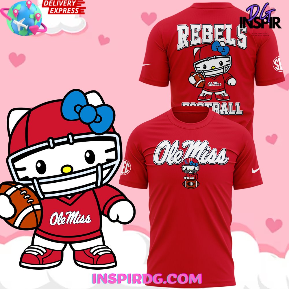 Ole Miss Rebels X Hello Kitty 2024 Red T-Shirt