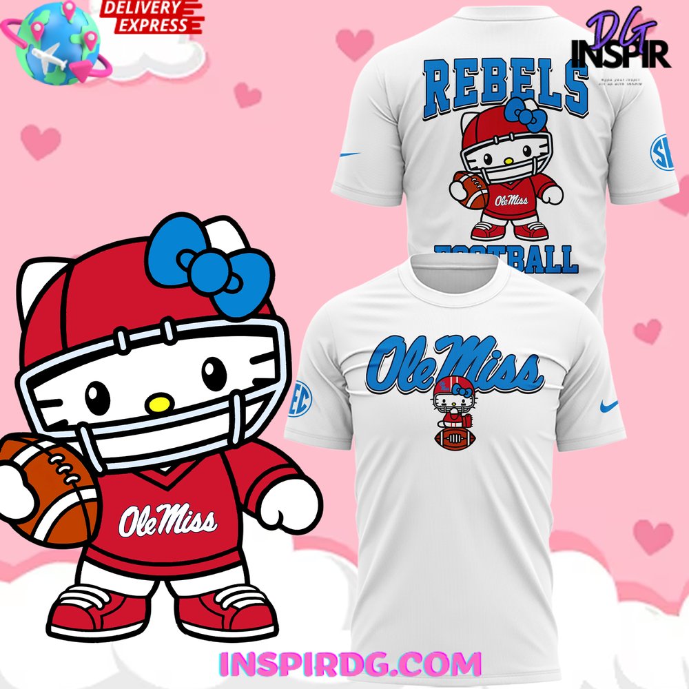Ole Miss Rebels X Hello Kitty 2024 White T-Shirt
