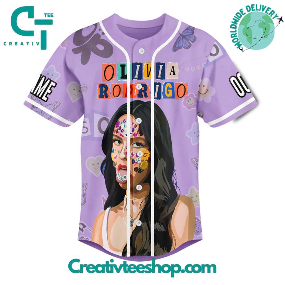Olivia Rodrigo "It' Brutal Out Here" Custom Name Baseball Jersey - Image 2