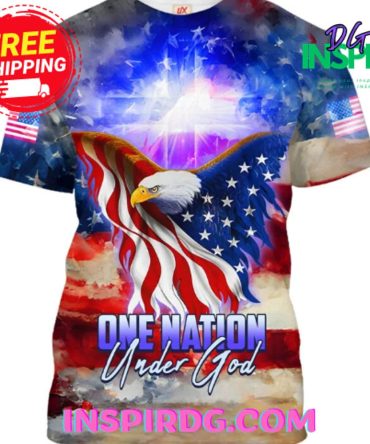 One Nation Under God Eagle American Flag T-Shirt