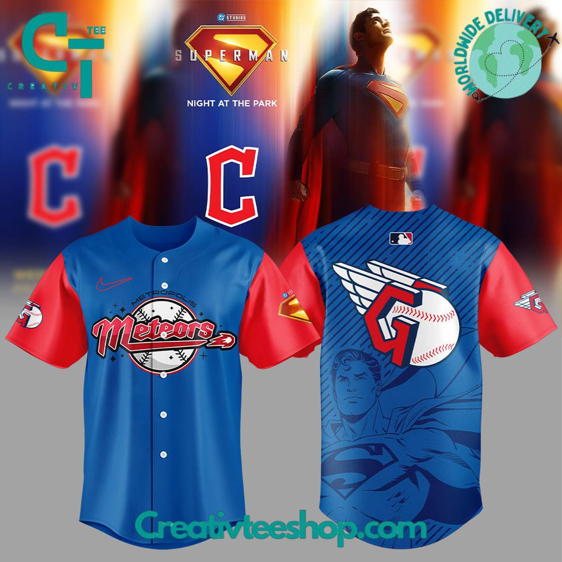 Cleveland Guardians Dc'S Superman Night Baseball Jersey