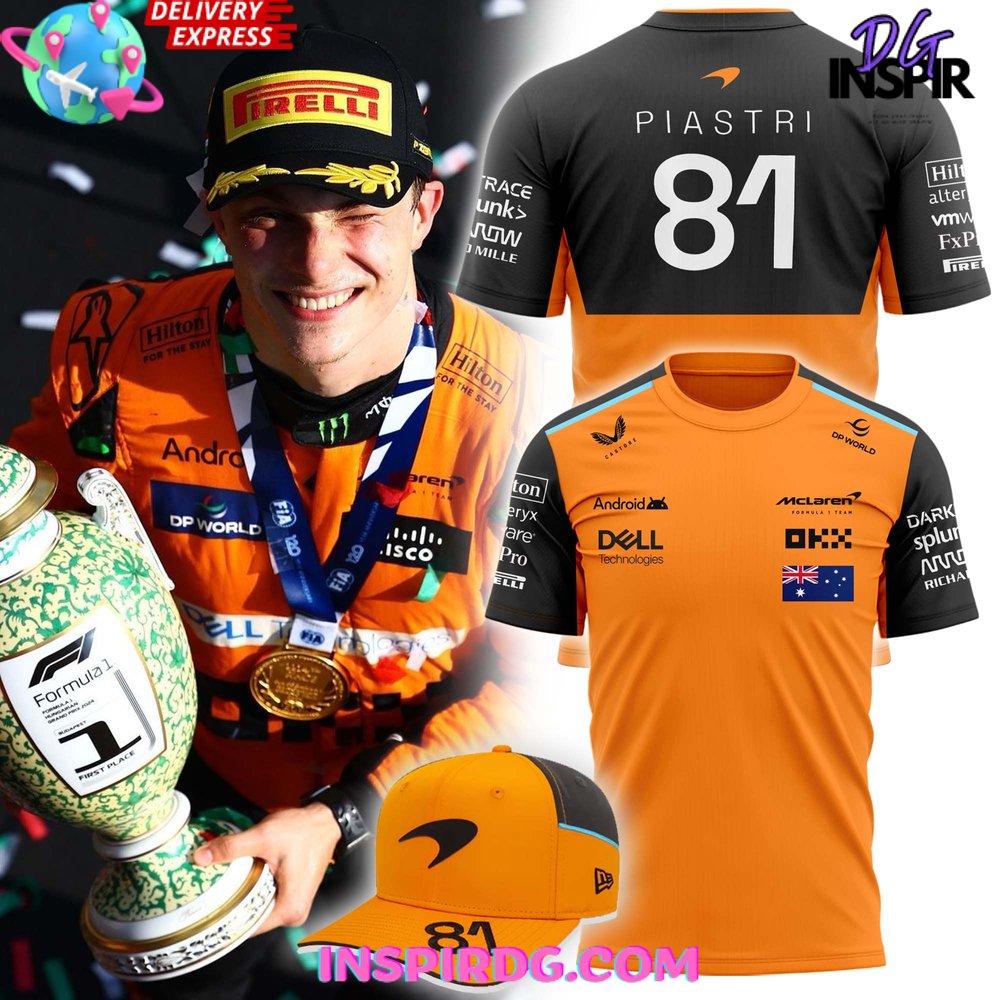 Oscar Piastri Mclaren F1 Team Merchandise Set Tshirt