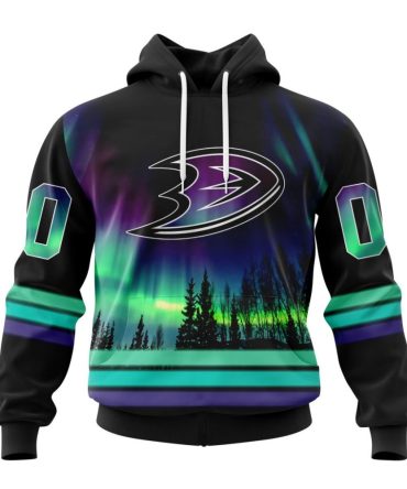 Personalized Nhl Anaheim Ducks Hoodie Special Design With Northern Lights All Over Print 3D Hoodie Unisex