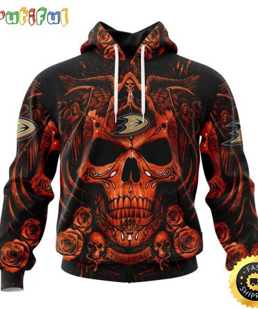 Personalized Nhl Anaheim Ducks Hoodie Special Design With Skull Art All Over Print 3D Hoodie Unisex Tshirt Hoodie