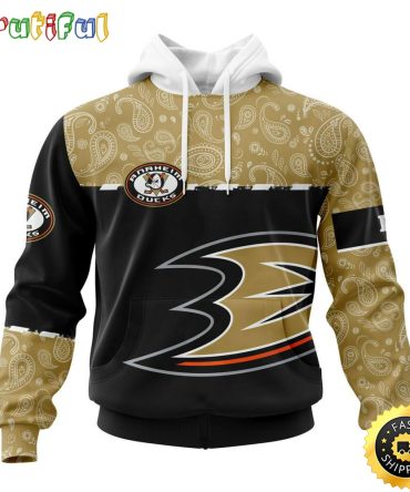 Personalized Nhl Anaheim Ducks Hoodie Specialized Hockey With Paisley All Over Print Hoodie Unisex Tshirt Hoodie
