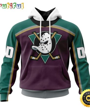 Personalized Nhl Anaheim Ducks Hoodie Specialized Unisex Kits With Retro Concepts All Over Print Hoodie