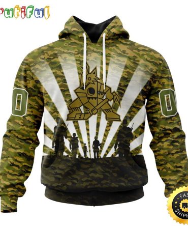 Personalized Nhl Arizona Coyotes All Over Print 3D Hoodie Military Camo Kits For Veterans Day And Rememberance Day