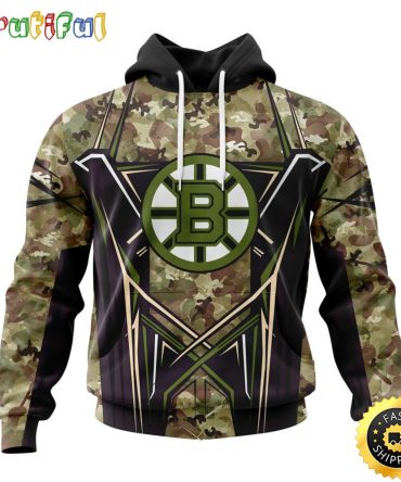 Personalized Nhl Boston Bruins Hoodie Special Camo Color Design All Over Print 3D Unisex Hoodie