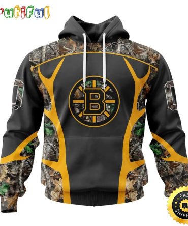 Personalized Nhl Boston Bruins Hoodie Special Camo Hunting Design All Over Print 3D Unisex Hoodie