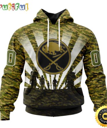 Personalized Nhl Buffalo Sabres All Over Print 3D Hoodie Military Camo Kits For Veterans Day And Rememberance Day