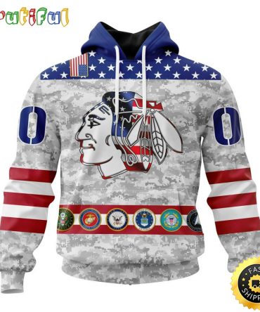 Personalized Nhl Chicago Blackhawks Hoodie Armed Forces Appreciation All Over Print 3D Hoodie Unisex Tshirt Hoodie