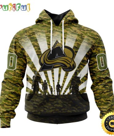 Personalized Nhl Colorado Avalanche All Over Print 3D Hoodie Military Camo Kits For Veterans Day And Rememberance Day