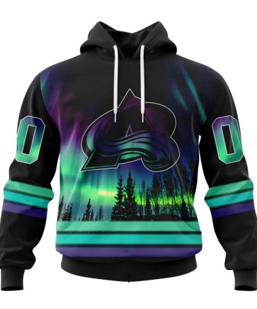 Personalized Nhl Colorado Avalanche Hoodie Special Design With Northern Lights All Over Print 3D Hoodie Unisex
