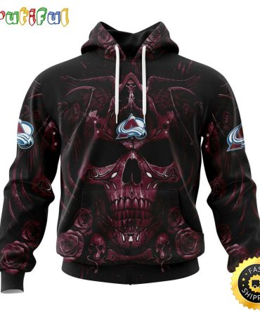 Personalized Nhl Colorado Avalanche Hoodie Special Design With Skull Art All Over Print 3D Hoodie Unisex Tshirt Hoodie