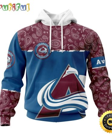 Personalized Nhl Colorado Avalanche Hoodie Specialized Hockey With Paisley All Over Print Hoodie Unisex Tshirt Hoodie