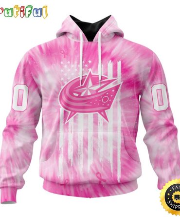Personalized Nhl Columbus Blue Jackets Special Pink Tie-Dye All Over Print 3D Hoodie Unisex Hoodie Tshirt Sweatshirt