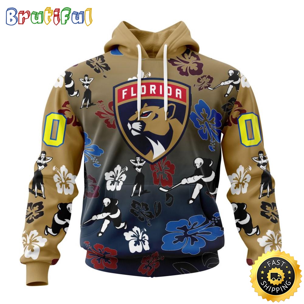 Personalized Nhl Florida Panthers Hoodie Hawaiian Style Design For Fans Unisex 3D Hoodie
