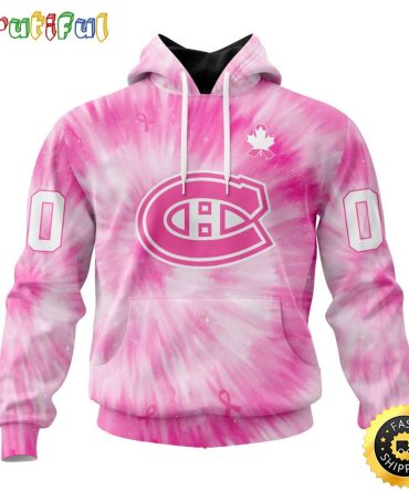 Personalized Nhl Montreal Canadiens Special Pink Tie-Dye All Over Print 3D Hoodie Unisex Hoodie Tshirt Sweatshirt