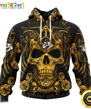 Personalized Nhl Nashville Predators Hoodie Special Design With Skull Art All Over Print 3D Hoodie Unisex Tshirt Hoodie