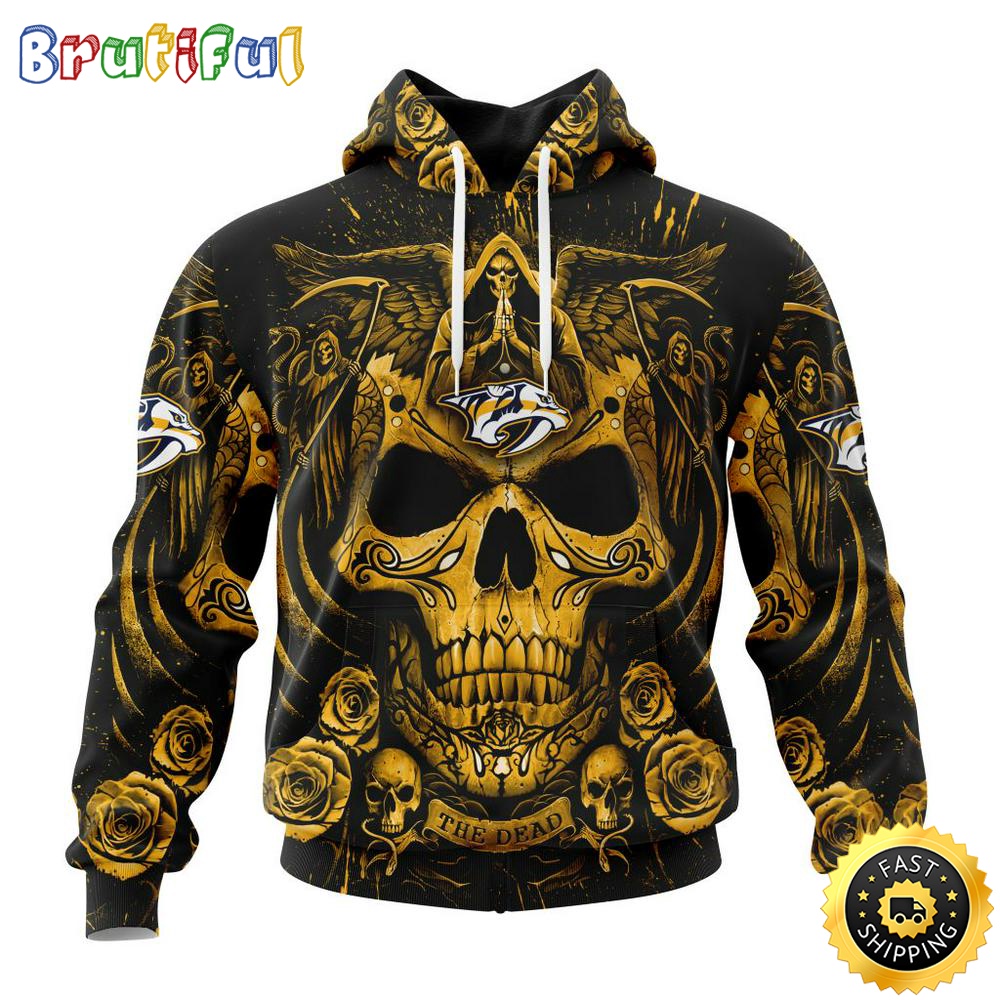 Personalized Nhl Nashville Predators Hoodie Special Design With Skull Art All Over Print 3D Hoodie Unisex Tshirt Hoodie