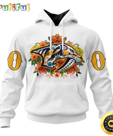 Personalized Nhl Nashville Predators Hoodie Specialized Dia De Muertos 3D Hoodie Unisex Tshirt Hoodie